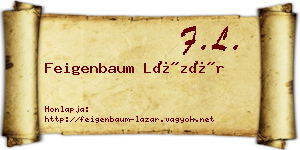 Feigenbaum Lázár névjegykártya